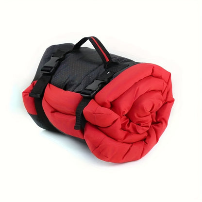 Portable Waterproof Pet Cushion for Dogs, Foldable & Rollable Design, Non-Skid Bottom, Polyester Fiber Filling, Rectangle Shape, Ideal for Outdoor Camping, Car & Home Use, Suitable for Small to Medium Breeds
