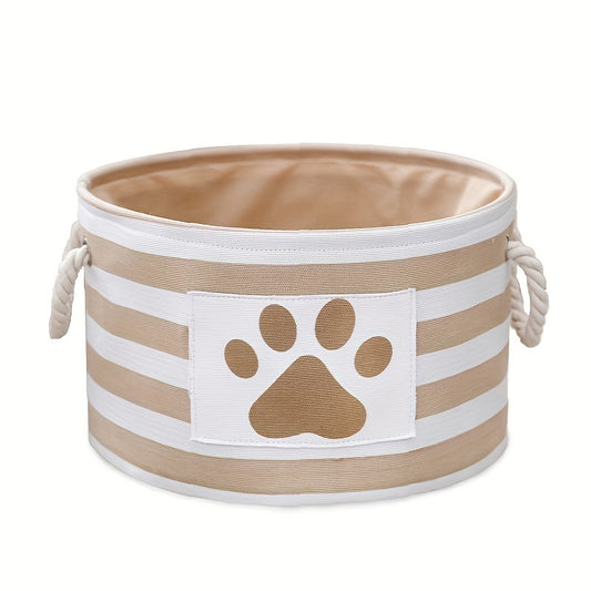 Boîte de rangement pour jouets pour animaux de compagnie - Organisateur d'accessoires pour chiens avec poignée en corde pour jouets, vêtements et produits de nettoyage