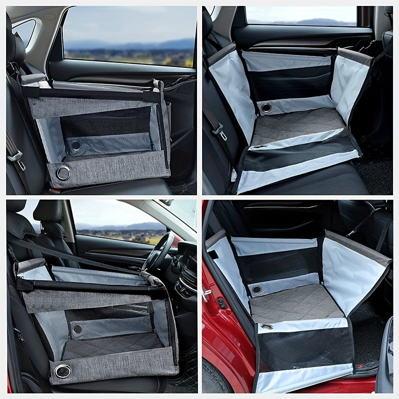 Siège auto pour chien Siège auto confortable et imperméable Niche pour chien Cage pour animal de compagnie Panier pour chien pliable et respirant 
