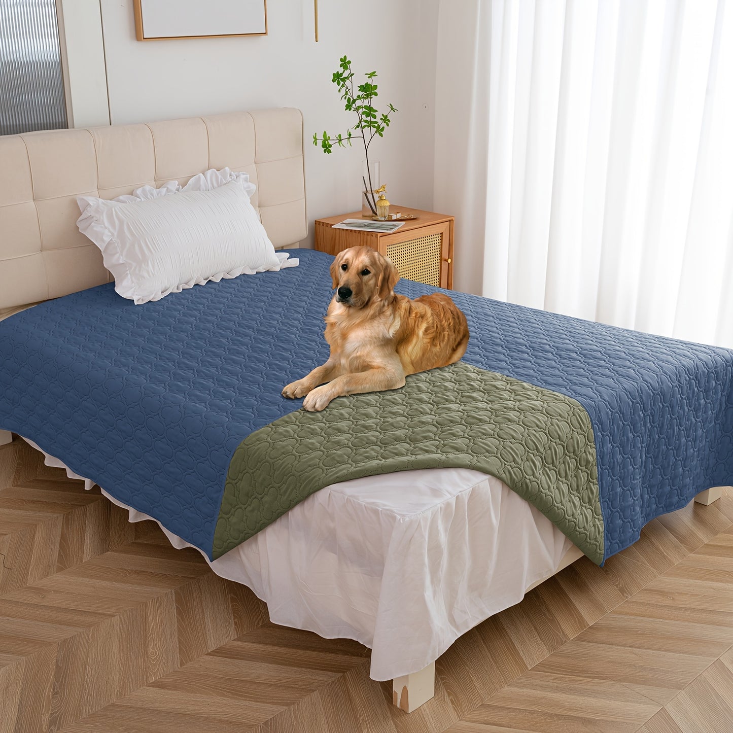 Housse de lit imperméable pour chien, couverture pour animaux de compagnie avec support antidérapant pour meubles, lit, canapé, cadeau de Noël lavable en machine 
