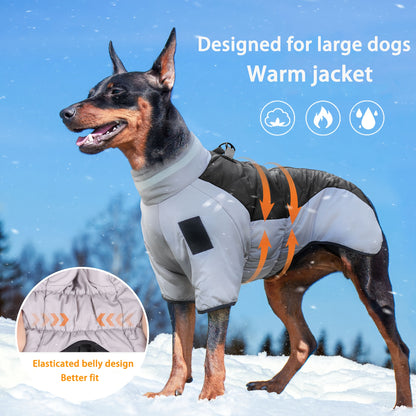 Manteau d'hiver pour chien – Chaud, coupe-vent, avec attache pour laisse pour les activités de plein air par temps froid