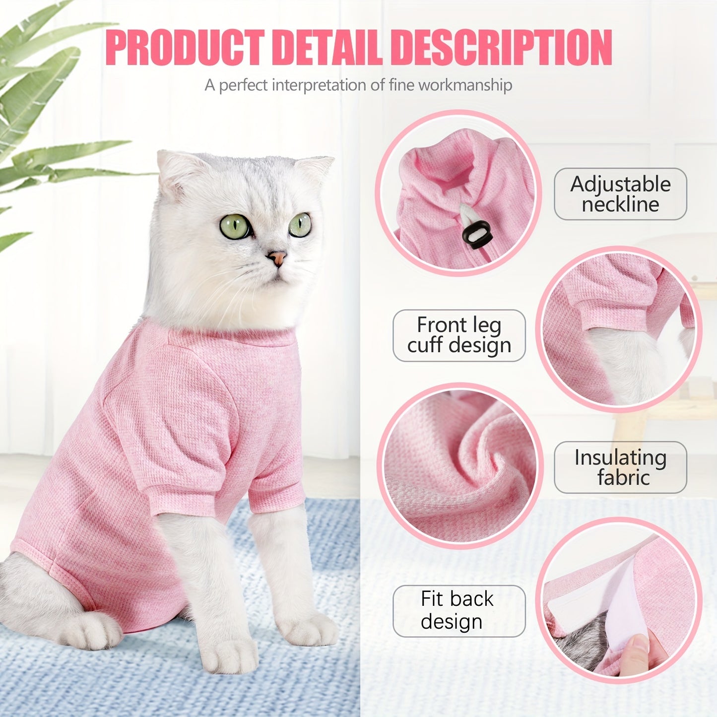 Combinaison de récupération confortable pour chat - Respirante et anti-léchage