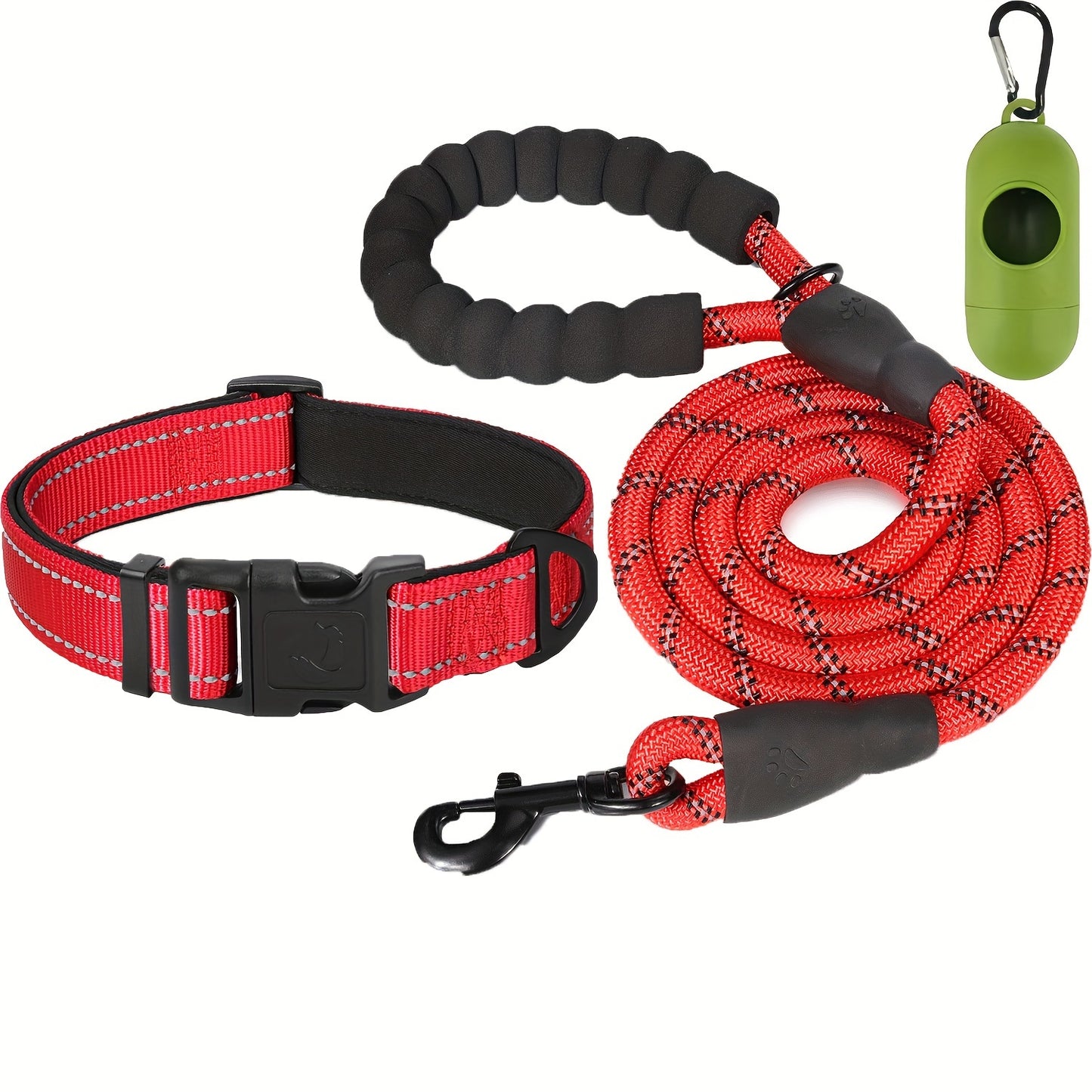 Ensemble laisse et collier pour animaux de compagnie JOYTALE, laisse réfléchissante et collier en nylon réglable pour chiens de petite, moyenne et grande taille