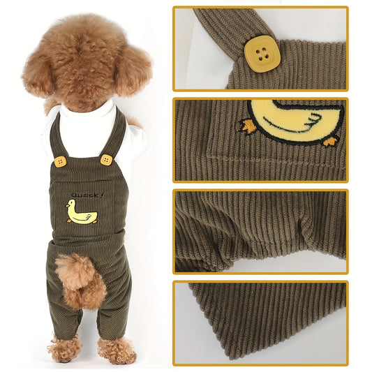 Combinaison pour chien à imprimé canard chic – Tenue de créateur élégante et confortable pour les petites et grandes races