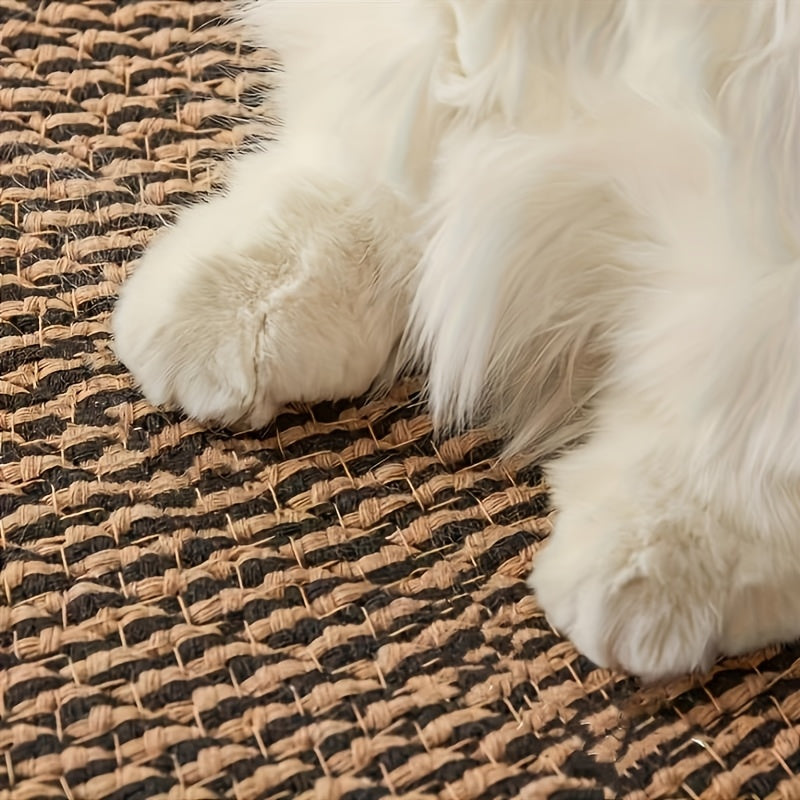 Lit pour chat et griffoir 2 en 1 en corde de jute Whisker Wonders – Tapis pour animaux de compagnie durable, lavable et tissé à la main
