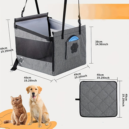 Siège auto pour chien Siège auto confortable et imperméable Niche pour chien Cage pour animal de compagnie Panier pour chien pliable et respirant 