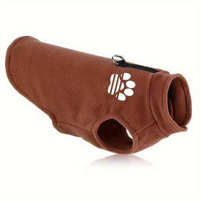 [Leashready Vest] Plush Dog Paw Vest - Cozy Knit Pet Sweater for Small to Extra Small Breeds, Machine Washable, All-Season Comfort in Green, Brown, Purple, Pink with Leash Attachment, Dog Sweater