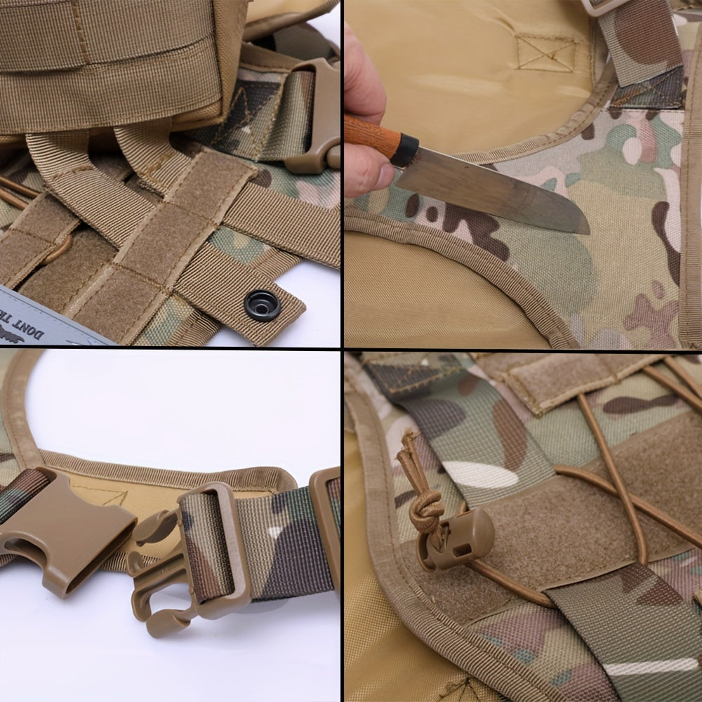 Harnais tactique pour grand chien – Gilet d’entraînement robuste pour races moyennes et grandes