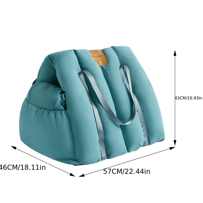 Portable Cat Carrier and Dog Boost Seat, All-Season Windproof and Warm Pet Travel Bed, Waterproof Polyester Car Seat for Small Dogs, Pet Travel Carrier with Adjustable Safety Straps, 11.34 KG Max Load