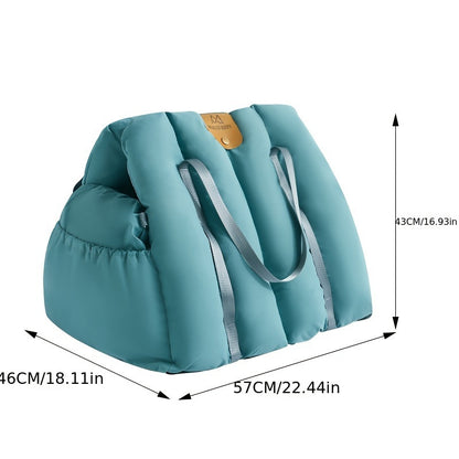 Portable Cat Carrier and Dog Boost Seat, All-Season Windproof and Warm Pet Travel Bed, Waterproof Polyester Car Seat for Small Dogs, Pet Travel Carrier with Adjustable Safety Straps, 11.34 KG Max Load