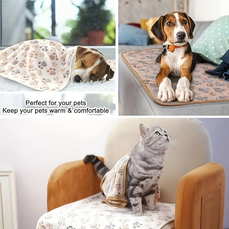 Lot de 3 couvertures pour animaux de compagnie pour chiens et chats – Fibre de polyester douce, lavable en machine, résistante aux taches avec motif chaud et confortable – Convient à toutes les tailles de chiens, du très petit au grand