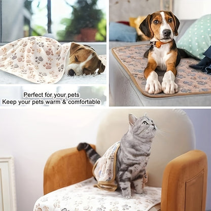 Lot de 3 couvertures pour animaux de compagnie pour chiens et chats – Fibre de polyester douce, lavable en machine, résistante aux taches avec motif chaud et confortable – Convient à toutes les tailles de chiens, du très petit au grand