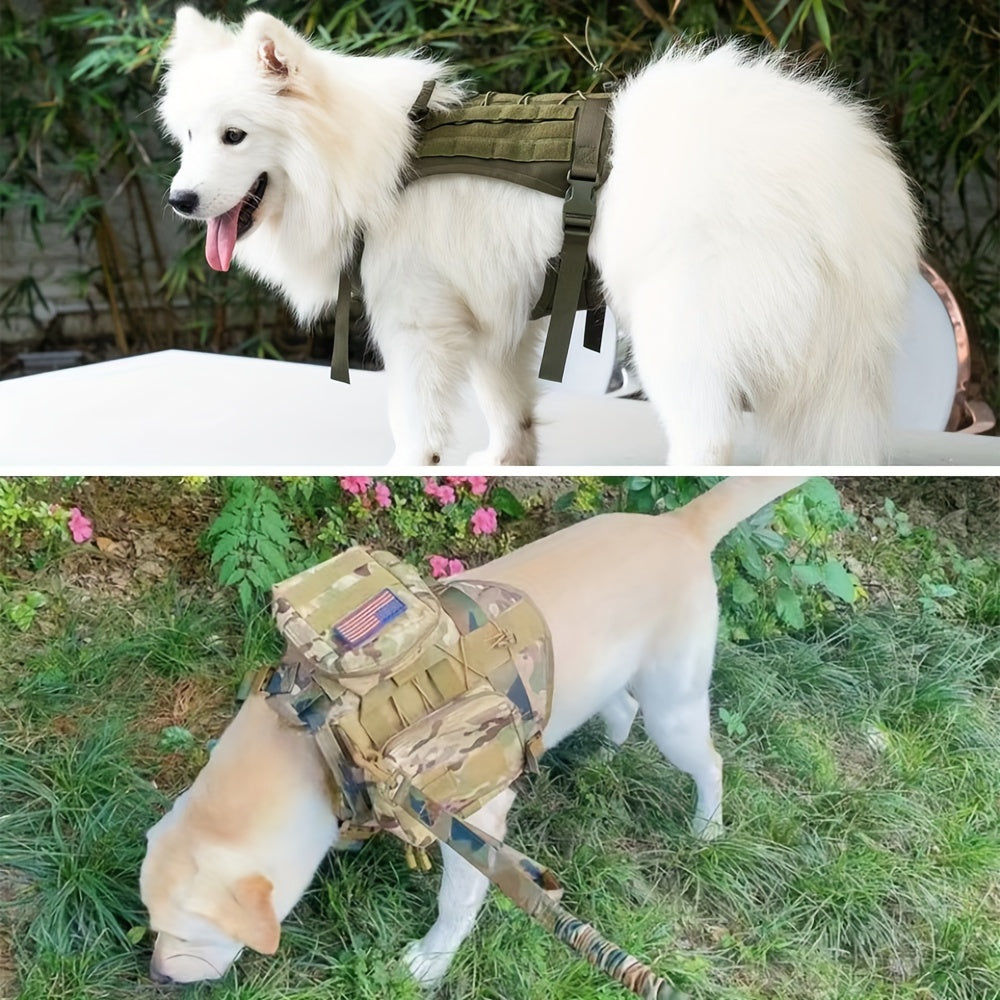 Harnais tactique pour grand chien – Gilet d’entraînement robuste pour races moyennes et grandes