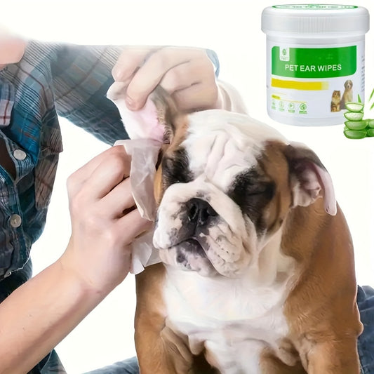 Lingettes nettoyantes pour oreilles d'animaux de compagnie, 200 pièces – Tampons jetables doux pour chats et chiens, élimination du cérumen et toilettage