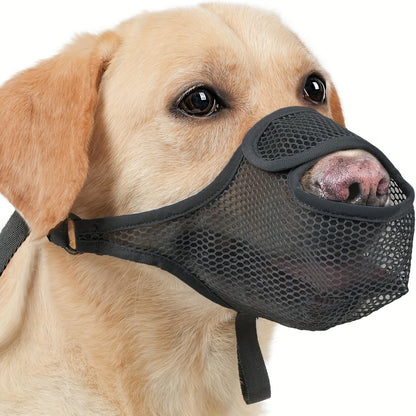 Muselière pour chien en maille respirante – Masque de sécurité confortable anti-aboiements et morsures pour animaux de compagnie