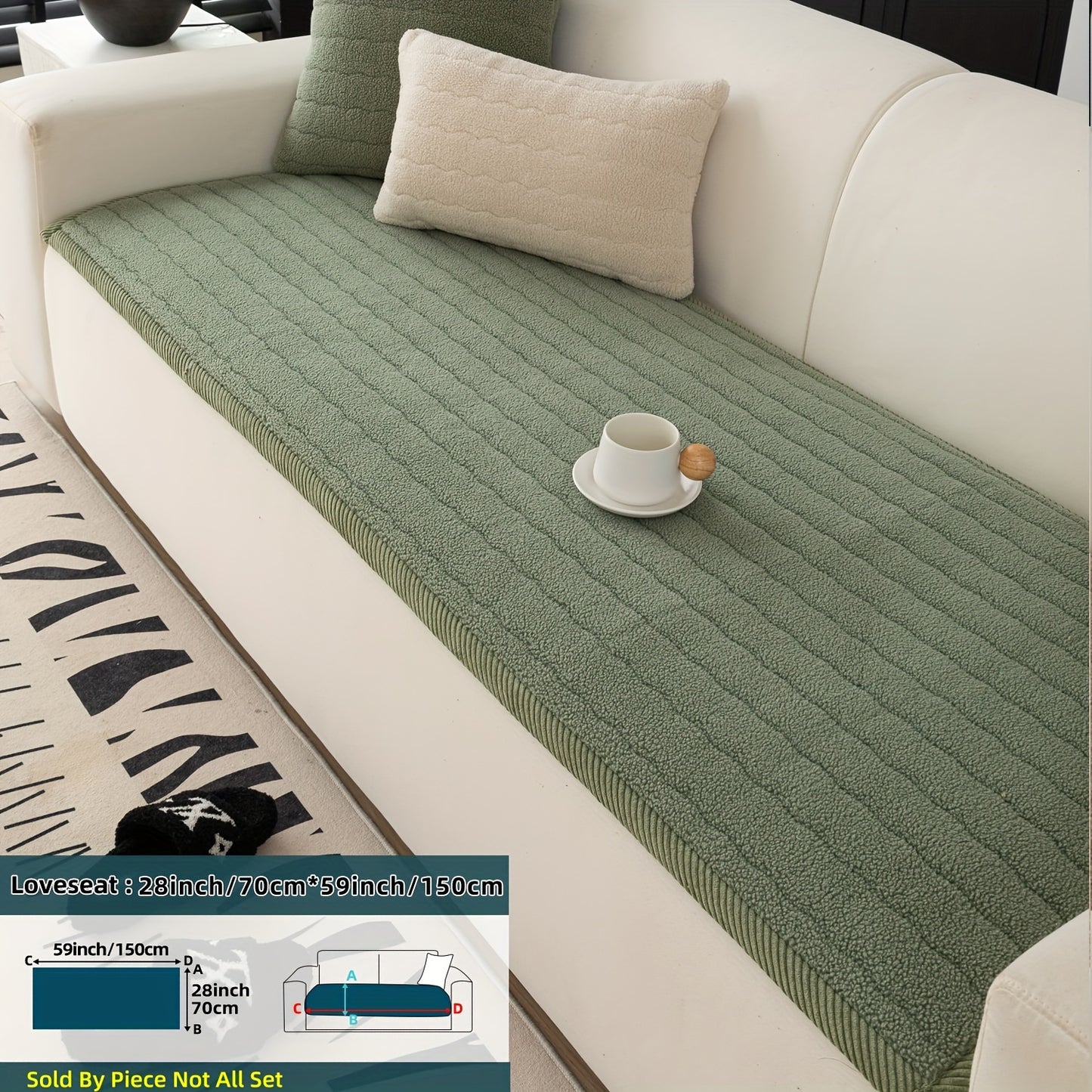 Bohemian Chic Plush Sofa Cover – Pet-Friendly, Non-Slip, Machine Washable Couch Protector