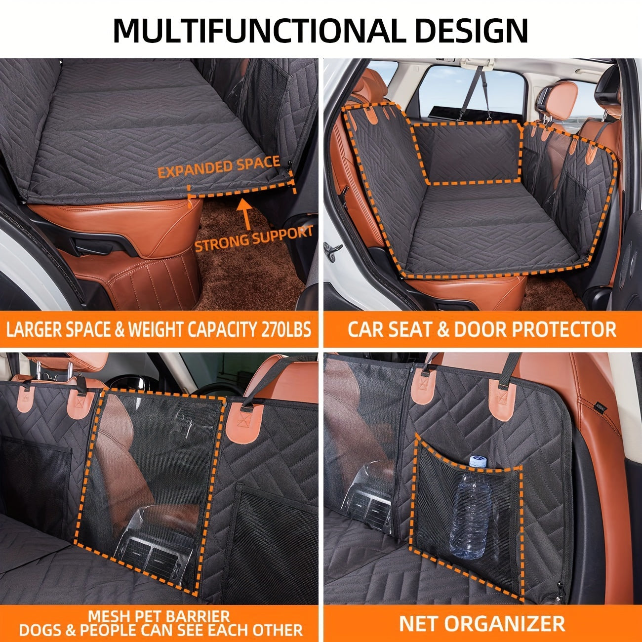 Tapis de voiture pour animaux de compagnie, modèle porteur, tapis de voiture pour animaux de compagnie, hamac de voyage pour chien, coussin de siège arrière, panneau dur, lit pour chien de voiture 