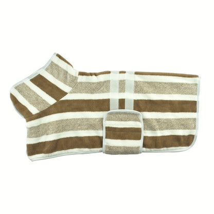 Serviette de bain rayée à séchage rapide pour chien - Peignoir de séchage pour chien en polyester super absorbant et réglable - Parfait pour le bain, les promenades humides et la natation
