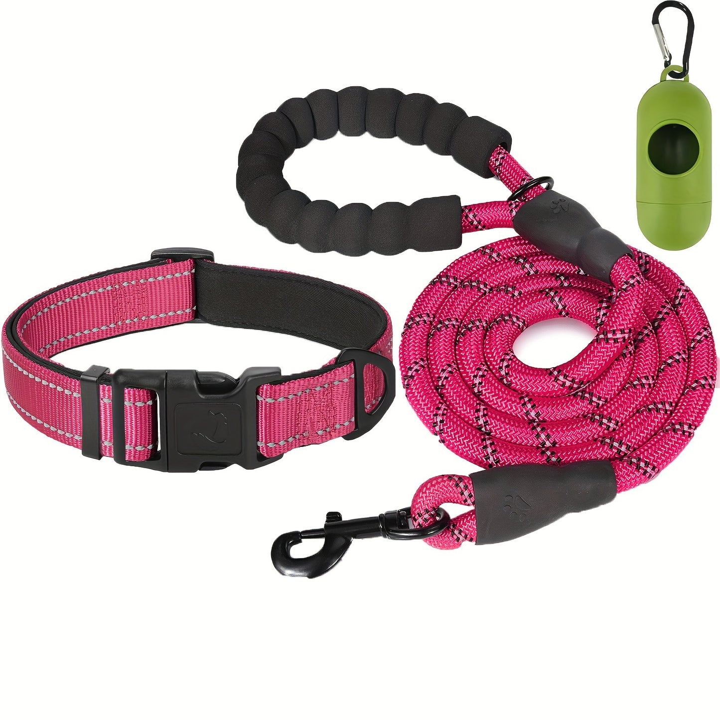 Ensemble laisse et collier pour animaux de compagnie JOYTALE, laisse réfléchissante et collier en nylon réglable pour chiens de petite, moyenne et grande taille