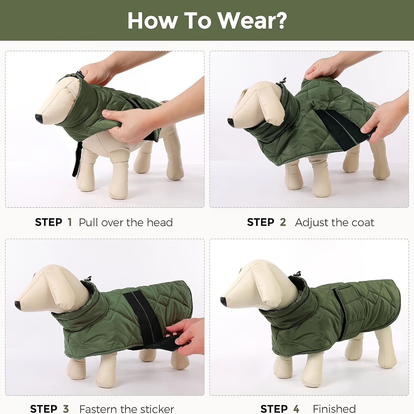 Manteau imperméable pour chien avec tissu tricoté, veste d'hiver remplie de polyester, lavable en machine, bordure réfléchissante, avec attache sécurisée, pour petites, moyennes et grandes races, idéal pour les vêtements d'extérieur automne/hiver