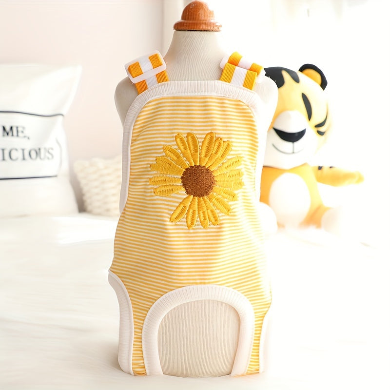 Couches lavables à rayures pour chiens de petite race - Style bande ventrale confortable, culotte menstruelle en polyester toutes saisons pour animaux de compagnie 