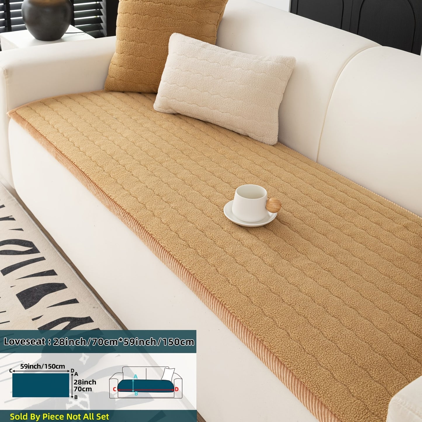 Bohemian Chic Plush Sofa Cover – Pet-Friendly, Non-Slip, Machine Washable Couch Protector