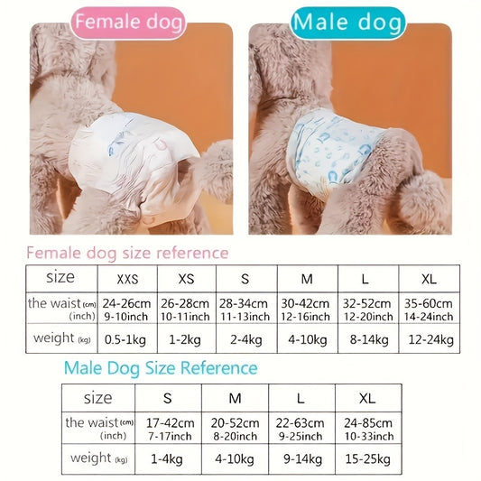 Couches pour animaux de compagnie Culottes pour chiens mâles et femelles 