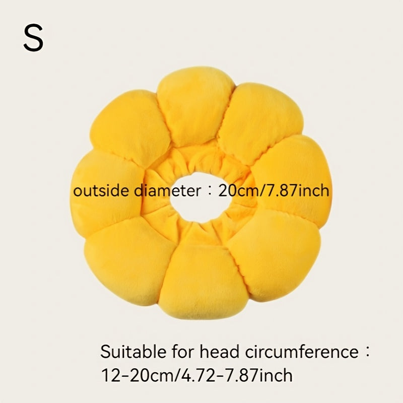 Soft Touch | Verstellbares Sonnenblumen-Halsband für Katzen und kleine Hunde – weiches Polyester, Cartoon-Design, Anti-Leck- und Kratzschutzkegel mit sicherem Schnallenriemen, Haustierhalsband 