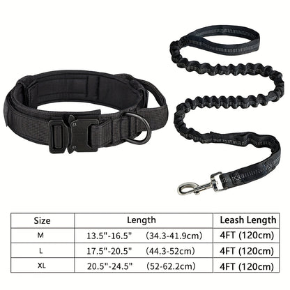 Ensemble collier et laisse tactique pour chien - Robuste et réglable