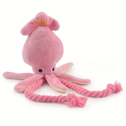 Jouet vocal pour chien de compagnie, poupée en peluche pieuvre pour grincer les dents et nettoyer les dents, fournitures pour animaux de compagnie Golden Teddy Poodle Relief