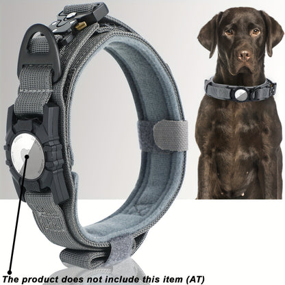 Tactical Dog Collar for AirTag – Heavy-Duty Nylon Collar for Medium to Large Dogs
