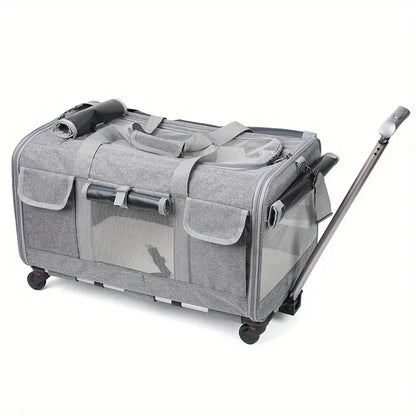 Chariot pliable extra large pour animaux de compagnie - Amovible et confortable