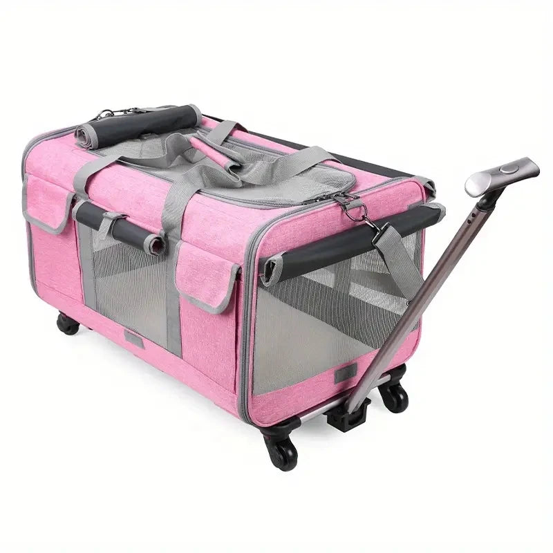 Chariot pliable extra large pour animaux de compagnie - Amovible et confortable