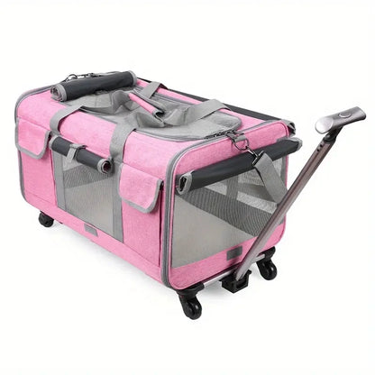 Chariot pliable extra large pour animaux de compagnie - Amovible et confortable