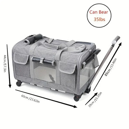 Chariot pliable extra large pour animaux de compagnie - Amovible et confortable