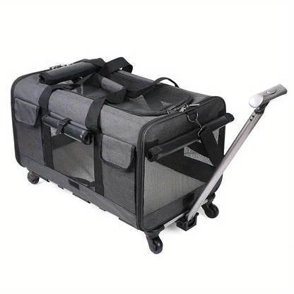 Chariot pliable extra large pour animaux de compagnie - Amovible et confortable