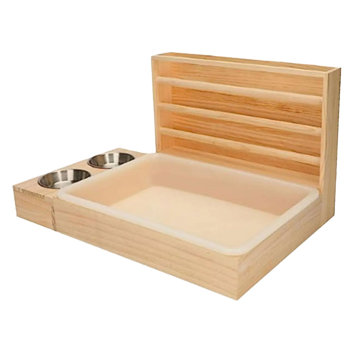 Wooden Bunny Hay Feeder with Litter Box – Rabbit & Small Animal Food Dispenser