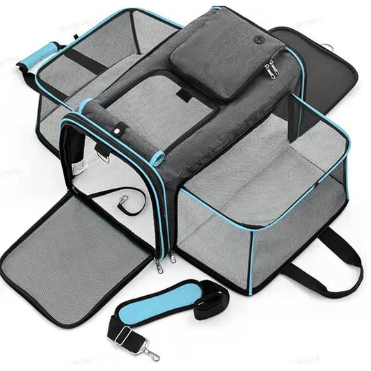 Sac de voyage pour chat approuvé par les compagnies aériennes - Extensible et pliable 
