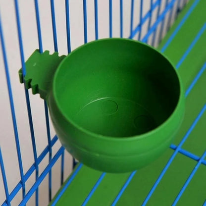 Lot de 3 mini bols à eau et nourriture en plastique vert pour perroquets, cage à oiseaux, pigeons, tasse à sable, outil d'alimentation, accessoire