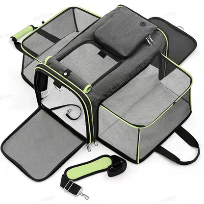 Sac de voyage pour chat approuvé par les compagnies aériennes - Extensible et pliable 