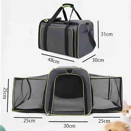 Sac de voyage pour chat approuvé par les compagnies aériennes - Extensible et pliable 