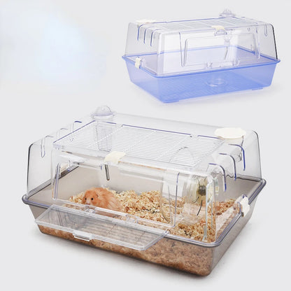 Cage pour animaux de compagnie Hamster Djungarian Hamster Miel Kangourou Cage Base Surélevant Surdimensionné Acrylique Transparent Fournitures Ornementales