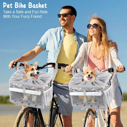 Panier de vélo pour chien – Porte-vélo amovible, respirant et confortable pour animaux de petite et moyenne taille 