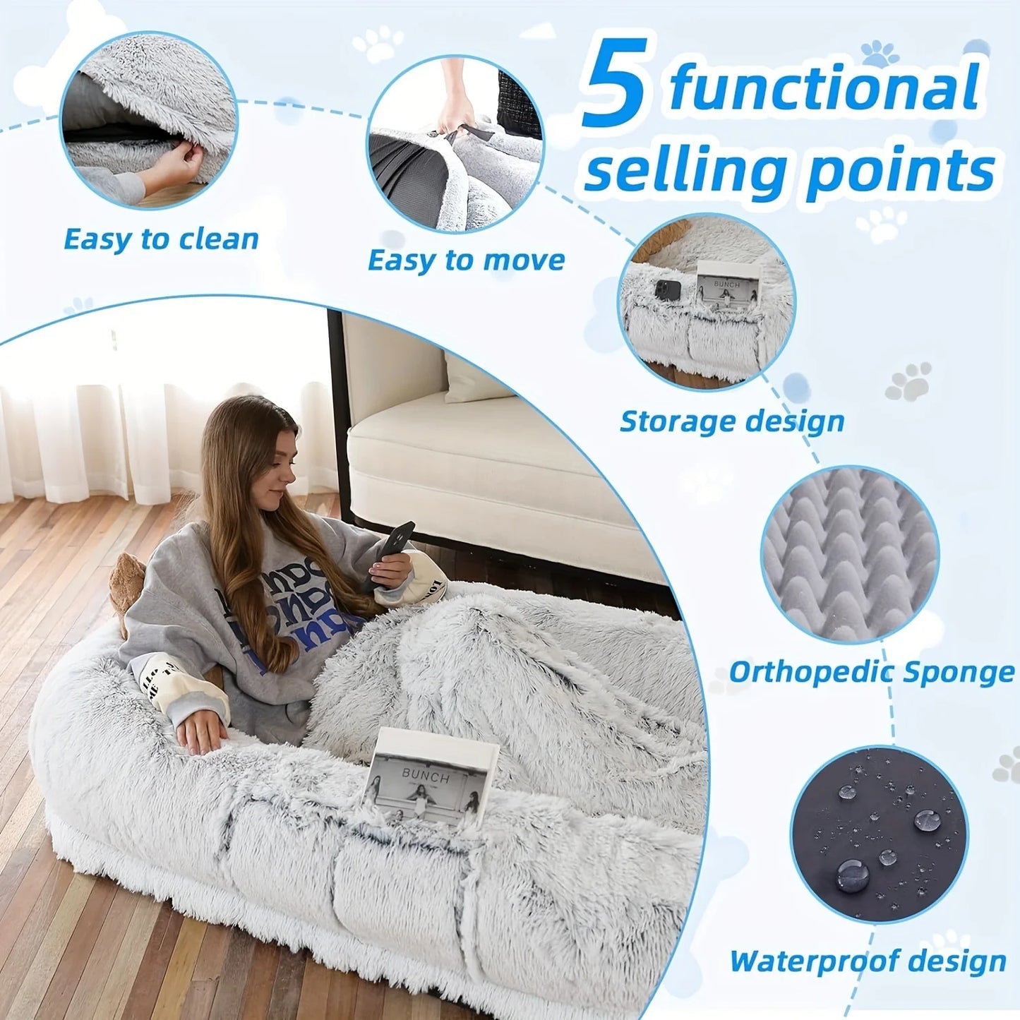 Human-Sized Dog Bed - Ultimate Comfort for Large Dogs