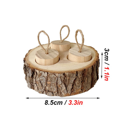 Jouet à mâcher en bois de forme ronde pour perroquet, fournitures éducatives pour petits oiseaux de compagnie, perroquet, hamster, lapin, jouets à mâcher, jouets de recherche de nourriture