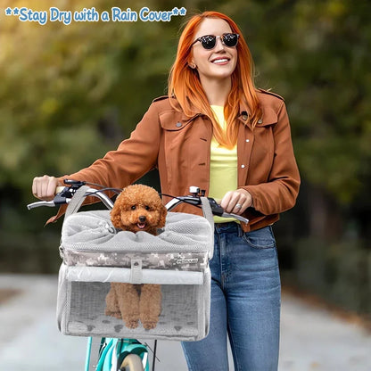 Panier de vélo pour chien – Porte-vélo amovible, respirant et confortable pour animaux de petite et moyenne taille 
