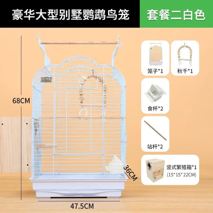 Cage spéciale pour perroquets Xuanfeng Reproduction Nest Grand tiroir pour un nettoyage facile Poignée pratique Cage à oiseaux durable