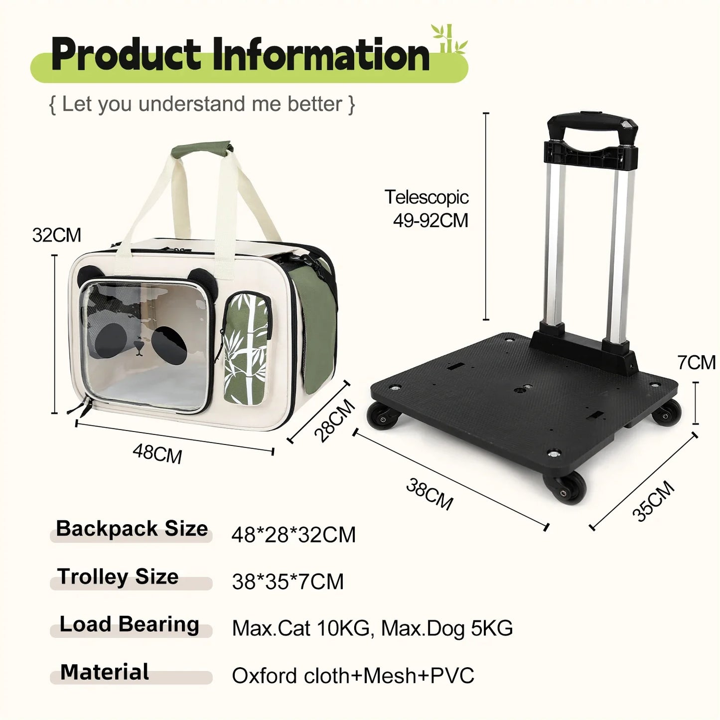 Poussette pliable pour animaux de compagnie avec conception à 4 roues