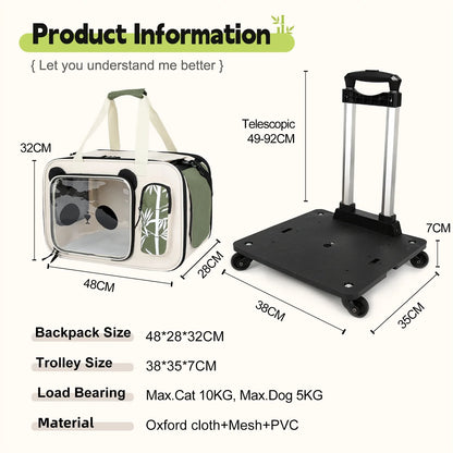 Poussette pliable pour animaux de compagnie avec conception à 4 roues