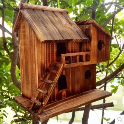 Nid d'oiseau en bois de préservation, maison d'extérieur imperméable et chaude pour oiseaux, pivoine, perroquet, boîte d'élevage, cage à oiseaux, jouet ZP6261038